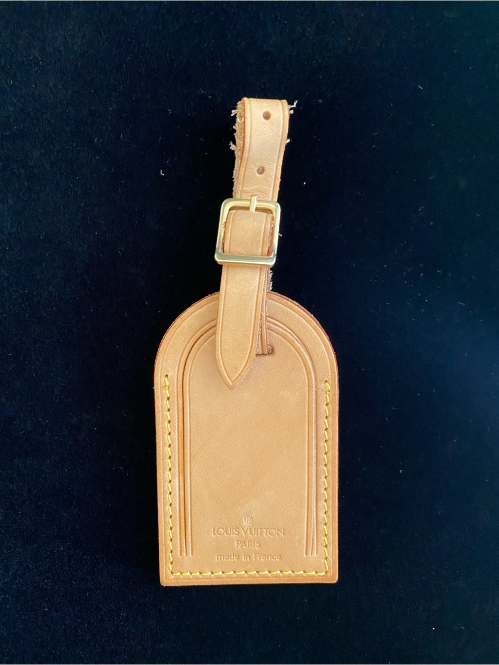 Louis Vuitton Tan Leather Luggage Tag